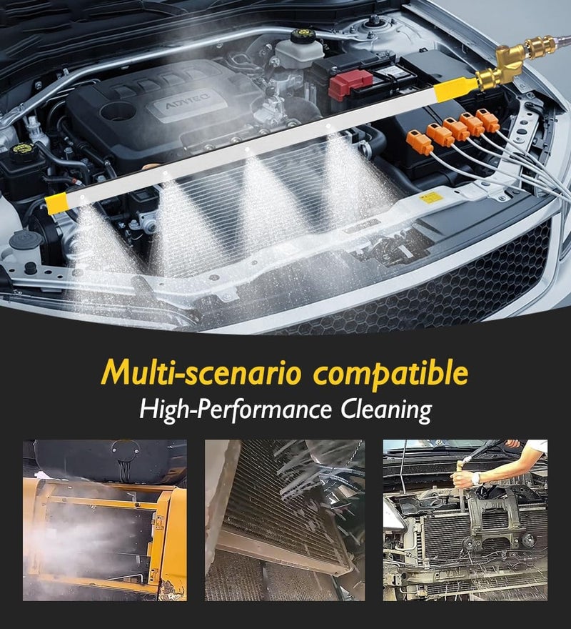 LFMUFNO 100cm/40in Radiator Cleaning Wand - Over 4500PSI Portable Pressure Washer Tool for Car Radiator Flush Kit with Adapter, Deep Clean Accessories (100cm/40in Cleaning Wand with Adapter) - Image 4